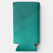 ターコイズグラディエント幾何学メッシュパターンモノグラム スリム缶クーラー (裏面)