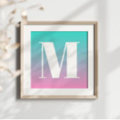 ターコイズグラデーションピンク ポスター