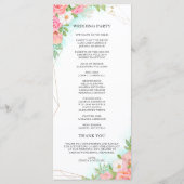 ターコイズグラデーションフローラブーケピンク結婚ローズ プログラム (裏面)