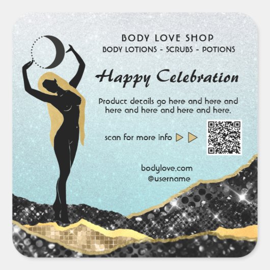 *~*ターコイズグラデーション女神の意思魔法AP24 スクエアシール (正面)