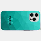 ターコイズグラデーション幾何学メッシュパターンモノグラム Case-Mate iPhoneケース (裏面 (横))