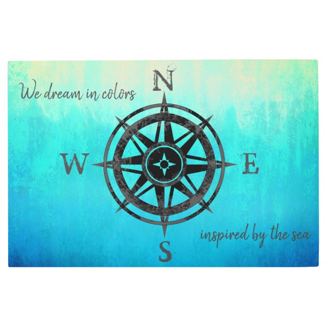 ターコイズグラデーション海 メタルプリント (正面)