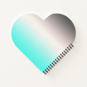 ターコイズグラデーション灰色 ノートブック (裏面)