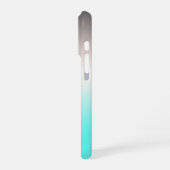 ターコイズグラデーション灰色 iPhoneケース (左側面)