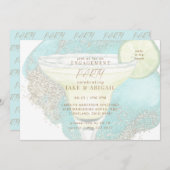 ターコイズグラムマルガリータ婚約パーティ 招待状 (正面/裏面)