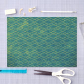 ターコイズグランジ幾何テクス動揺してチャ 薄葉紙 (クラフト)