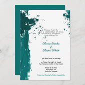 ターコイズグランジ – 結婚に参加 – 招待状 (正面/裏面)