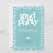 ターコイズグラードパーティーはっきりしたタイポグラフィモダンシンプル 招待状 (正面)