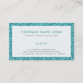 ターコイズグリッターとスパークルスグリーンアクセント 名刺 (裏面)