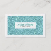 ターコイズグリッターとスパークルスグリーンアクセント 名刺 (正面)