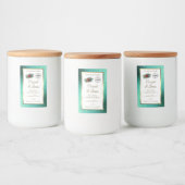 ターコイズグリッターとホワイトの商品ラベル キュートなレディバグロゴ フードラベル (ボトル)