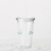 ターコイズグリッターのウェディングパーティ アクリルタンブラー (右)