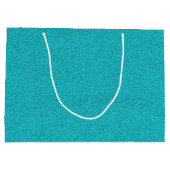ターコイズグリッターのギフトバッグ（白いロープハンドル付き） ラージペーパーバッグ (裏面)