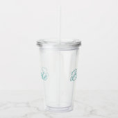 ターコイズグリッターの花嫁ウェディング アクリルタンブラー (右)