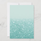 ターコイズグリッターウェディングドレス おしゃれなブライダルシャワー 招待状 (裏面)