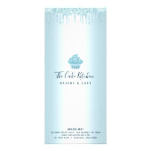 ターコイズグリッターカップケーキベーカリーパティシシェフメニュー ラックカード (裏面)