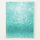 ターコイズグリッターグラムモノグラム名パーソナライズされた プランナー手帳 (裏面)