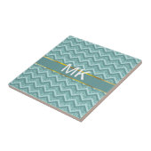 ターコイズグリッタージグザグ模様 タイル (側面)