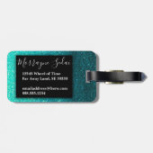 ターコイズグリッタースパグラデーションークルズグラムモノグラム ラゲッジタグ (裏面横)