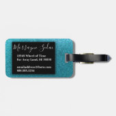 ターコイズグリッタースパークルストラベルグラムモノグラム ラゲッジタグ (裏面横)