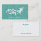 ターコイズグリッターハウスクリーニング名刺 名刺 (正面/裏面)