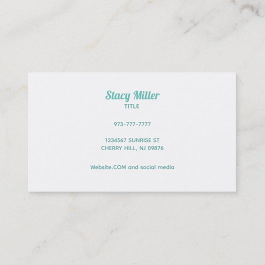 ターコイズグリッターハウスクリーニング名刺 名刺 (裏面)