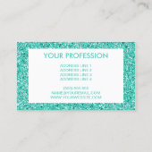 ターコイズグリッターパターンの外観 名刺 (裏面)