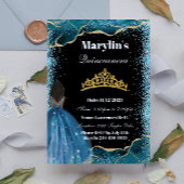 ターコイズグリッタープリンセスキンセアニラティアラ魔法 招待状