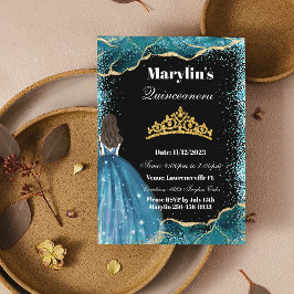 ターコイズグリッタープリンセスキンセアニラバルガウン 招待状