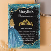 ターコイズグリッタープリンセスキンセアニラバルガウン 招待状