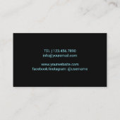 ターコイズグリッターリップモダンメイクアップアーティストサロン 名刺 (裏面)