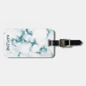 ターコイズグリッター大理石パーソナライズされたラゲッジタグ ラゲッジタグ (正面横)