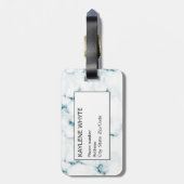 ターコイズグリッター大理石パーソナライズされたラゲッジタグ ラゲッジタグ (裏面縦)