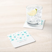 ターコイズグリッター紙吹雪紙 スクエアペーパーコースター (インサイチュ)