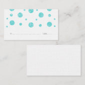 ターコイズグリッター結婚紙吹雪座席表 プレイスカード (正面/裏面)