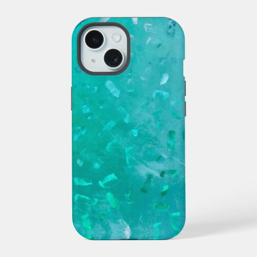 ターコイズグリッター iPhone 15ケース (裏面)