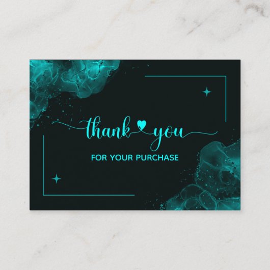 ターコイズグリーンご注文ありがとうございます エンクロージャーカード (正面)