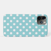 ターコイズグリーンと白の水玉模様 Case-Mate iPhoneケース (裏面(横))