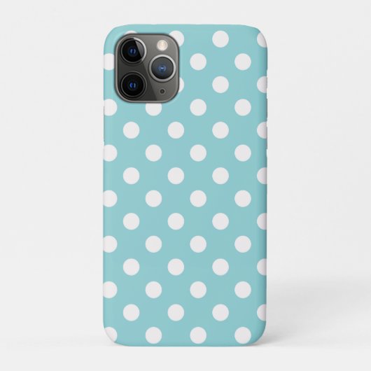 ターコイズグリーンと白の水玉模様 Case-Mate iPhoneケース (裏)