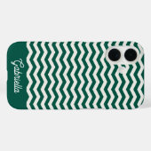 ターコイズグリーンのシェブロンのジグザグストライプパターン名 Case-Mate iPhoneケース (裏面 (横))