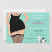 ターコイズグリーンのスパークルランジェリー ブライダルシャワー招待状 招待状 (正面)