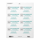 ターコイズグリーンのビジネスブランドテキストが配送ラベルに ラベル (フルシート)