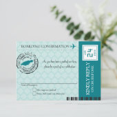 ターコイズグリーンのモンテゴベイ ジャマイカ RSVP 招待状 (スタンド正面)