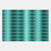 ターコイズグリーンのリボンとボウのブライダルシャワー ラッピングペーパーシート (正面3)