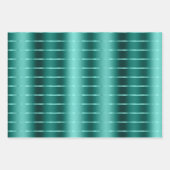 ターコイズグリーンのリボンとボウのブライダルシャワー ラッピングペーパーシート (正面)