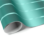 ターコイズグリーンのリボンと蝶結びのブライダルシャワー ラッピングペーパー (ロールコーナー)