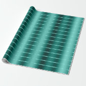 ターコイズグリーンのリボンボウ ブライダルシャワー ラッピングペーパー (アンロールド)