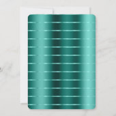 ターコイズグリーンのリボン付き ブライダルシャワー 招待状 (裏面)