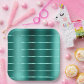 ターコイズグリーンのリボン ブライダルシャワー ペーパープレート (パーティー)