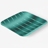 ターコイズグリーンのリボン ブライダルシャワー ペーパープレート (傾斜あり)